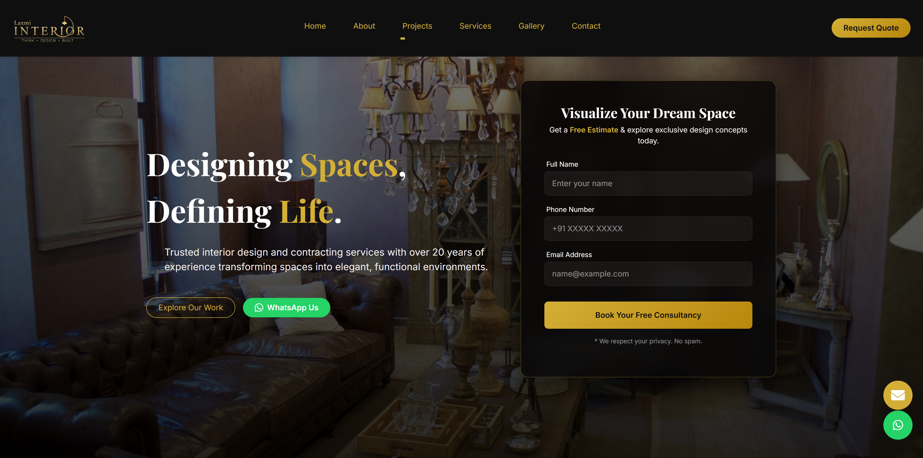 Laxmi Interior Design Live Site
